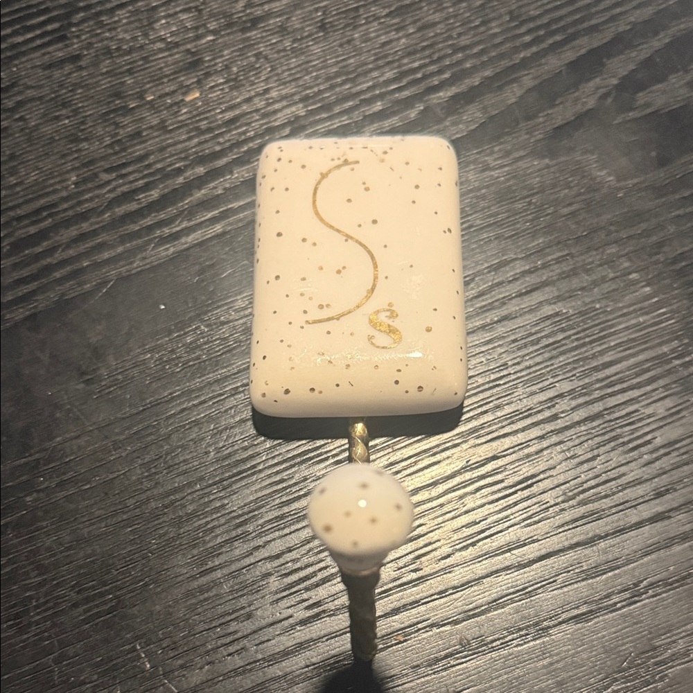 Anthropologie Cream and Gold Wall Hook